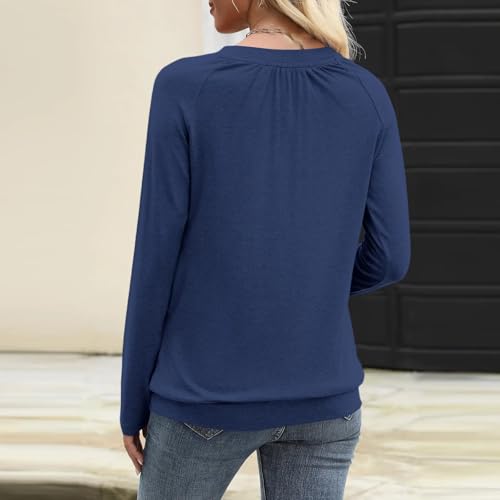 Manches longues lanterne et col v le pull de printemps uni idéal