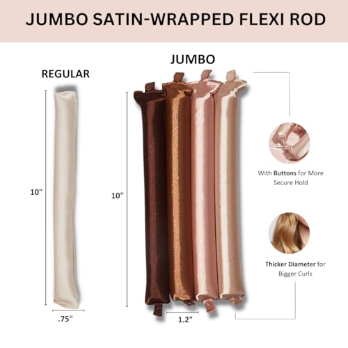 Kitsch 810112560640 Satin Heatless Curling Rod- Xl Heatless Hair Curler W/Reliable Snap - Heatless Curls Overnight - Soft Hair Rollers To Sleep In thumb #1