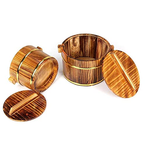 Hangiri Sushi Oke mélangeur de riz absorbant avec couvercle en bois