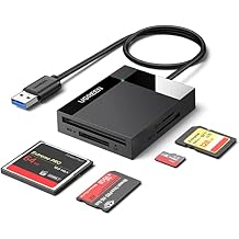 UGREEN SD Card Reader USB 3.0 Card Hub Adapter 5Gbps Read 4 Cards Simultaneously CF, CFI, TF, SDXC, SDHC, SD, MMC, Micro SDXC, Micro SD, Micro SDHC, MS, UHS-I Black