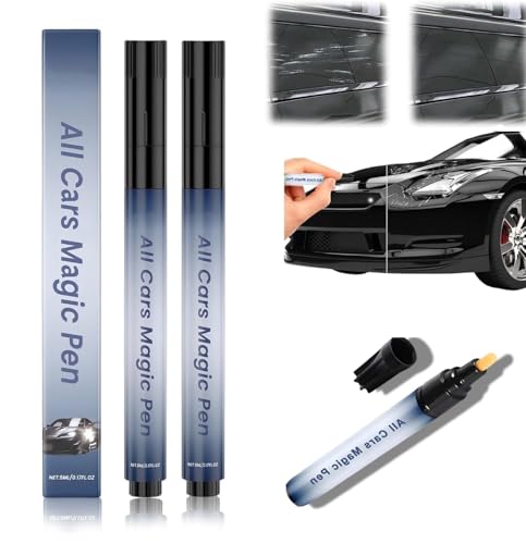 All Cars Magic Pen, Car Scratch Remover Pen, 2 PACKS Magic Car Scratch Removal Pen, Lightweight and Fast,Long-Lasting,Black Car Paint Scratch Repair