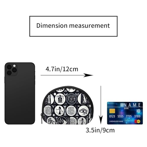 Portable Coin Purse Hieroglyphics-All-See-Eye-Egyptian Mini Zippered Money Pouch Card Holder2