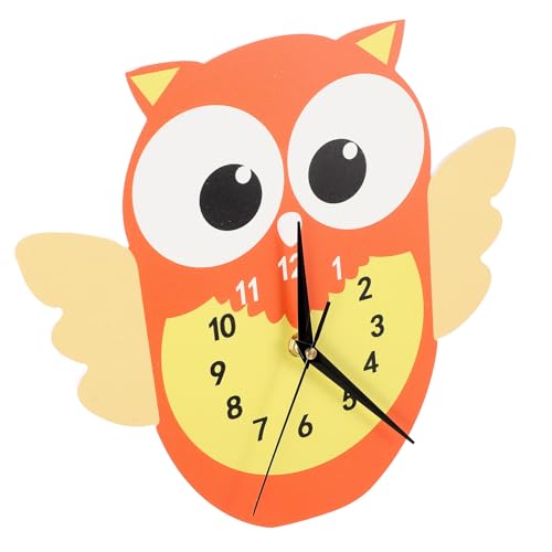 Hemobllo Reloj de Pared Colgante de Búho de Dibujos Animados Silencioso sin Pilas Diseño para Habitación Infantil Decoración Creativa y Moderna