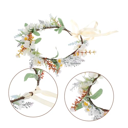 Couronne de fleurs artificielles mariage serre-tête léger et réaliste - 7