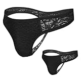 Tela de Encaje Confortable:Hecha de 100% encaje de alta calidad, estas tangas para hombres son suaves y hypoalergénicas, garantizando comodidad durante todo el día.
