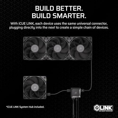 Image of CORSAIR iCUE Link RX140 MAX 140mm PWM Thick Fans with iCUE Link System Hub - High-Static Pressure - Liquid Crystal Polymer - Magnetic Dome Bearing - Dual Pack - Black