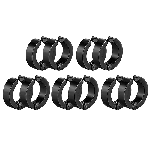 10 Pieces Non-Piercing Earrings Ear Clip Fake Ear Hoops for Men and Women Stainless Steel