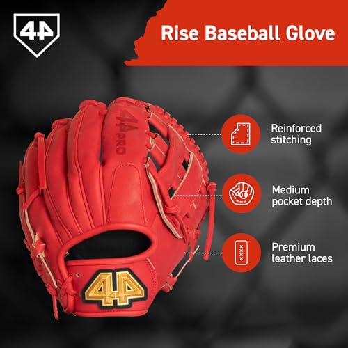 Image of 44 PRO Rise Youth Baseball Glove, 11.5 inch H-Web, Ages 8-12