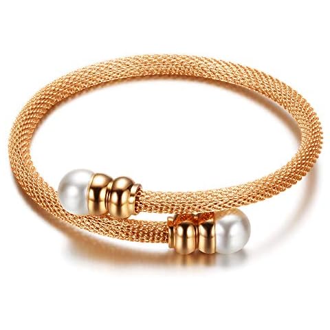 Homelavie Bracelets for Women Men Stainless Steel Cable Bangle Charm Open Cuff Bangles Fashion Jewelry Gift for Girls Boys pink Cover