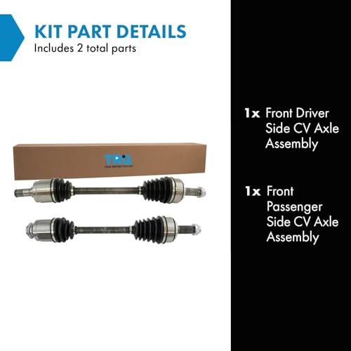 Image of TRQ Front Driver and Passenger Side CV Axle Assembly Set 2 Piece Compatible with 2008-2012 Honda Accord V6 3.5L Automatic Transmission