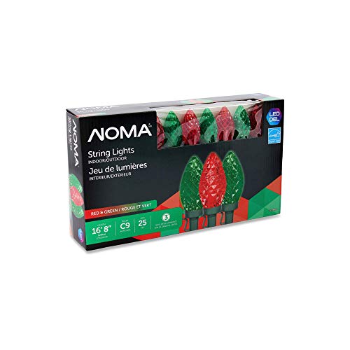 NOMA C9 LED Christmas Lights | 25 Red & Green Bulbs | 16.8 Ft. String Light | UL Certified | Indoor - //coolthings.us