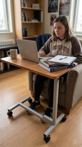 Image of Hight Adjustable Multi Purpose Trolley Table for Home and Hospital, Laptop, Weight Around 6.5 kg,