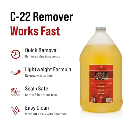 Image of Walker Tape C22 Remover | Adhesive Remover For Hair Wigs & Patches,Hair Toupees & Extensions| Fast Cleaner | Fast-Acting | Citrus Flavor | Skin Safe | Pack 1 (1 GALLON (3.79 L))
