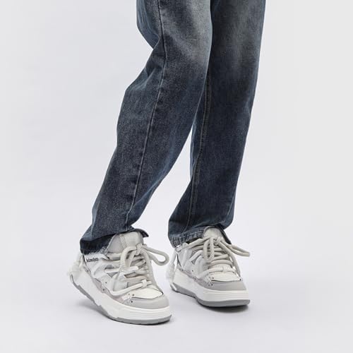 Couple's Faux - Leather Chunky Sneakers, Lightweight and Breathable. Suitable for Walking, Tennis, Running, with Height - Increasing Design. Perfect for Casual and Stylish Looks.2