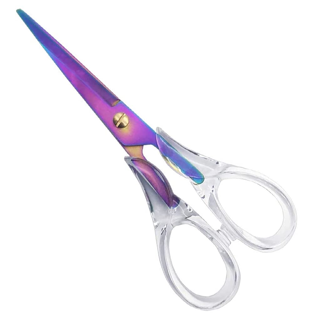 Aesthetic Clear Acrylic Scissors, 6.3" Craft Shears with Aurora Sharp Stainless Steel Blades for Home Office & School, Cute Stationery Tools for Bullet Journaling, Scrapbooking & Gift Wrapping — image 1