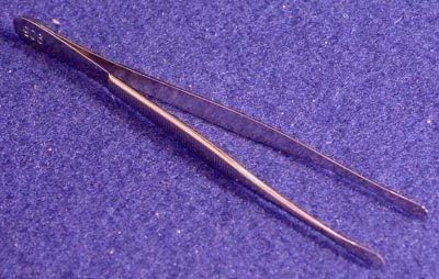 Showgard905 Stamp Tongs, 4 5/8" Round Tip