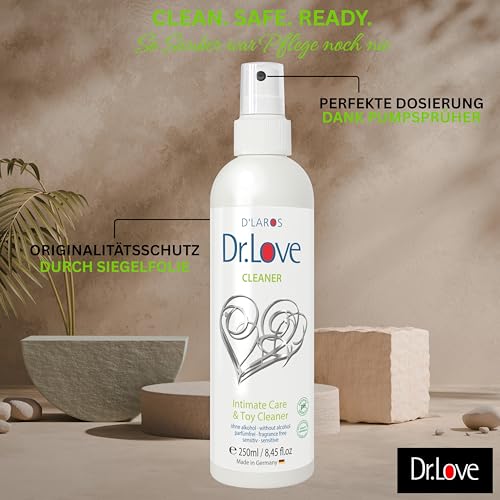 Dr.Love® Premium Cleaner | 250ml | 2in1 -Reinigungsmittel - Ohne Alkohol | Reinigungsmittel für Silikon & Latex | Pflege und Cleaner für dein Toy und den Intimbereich | Made in Germany