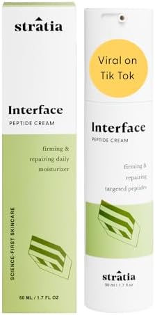 Stratia Interface Daily Moisturizer with Peptides for Hydration & Repair, Suitable for All Skin Types, 1.70 Fl Oz (Pack of 1)
