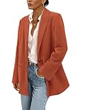 Picture of PRETTYGARDEN Women's Winter Corduroy Blazers Jackets Dressy Casual Ribbed Long Sleeve Lapel Fashion Work Business Outerwear (Brick Red,Small)