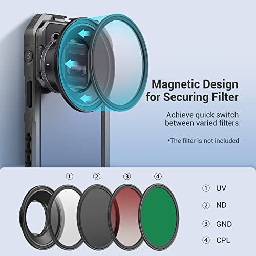Image of SmallRig Filter Clip for iPhone 12 /13 Series, 52 mm Magnetic Filter Clamp Cellphone Filter Adapter for Samsung Galaxy S22 / S22+, for Huawei Mate 40 / P40 Pro Work with External Filters -3845