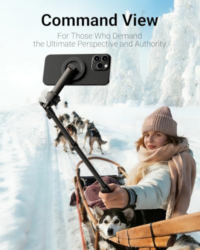 Image of VIMOSE 66 inch Magnetic Phone Tripod, Tripod for iPhone with Remote & Strong Magnetic Holder for Magsafe, Stable Cell Phone Tripod for Video Recording