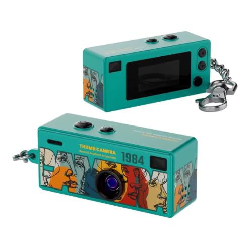 Cámara Digital Retro Mini Llavero 1080P HD Verde Oscuro miniatura 1
