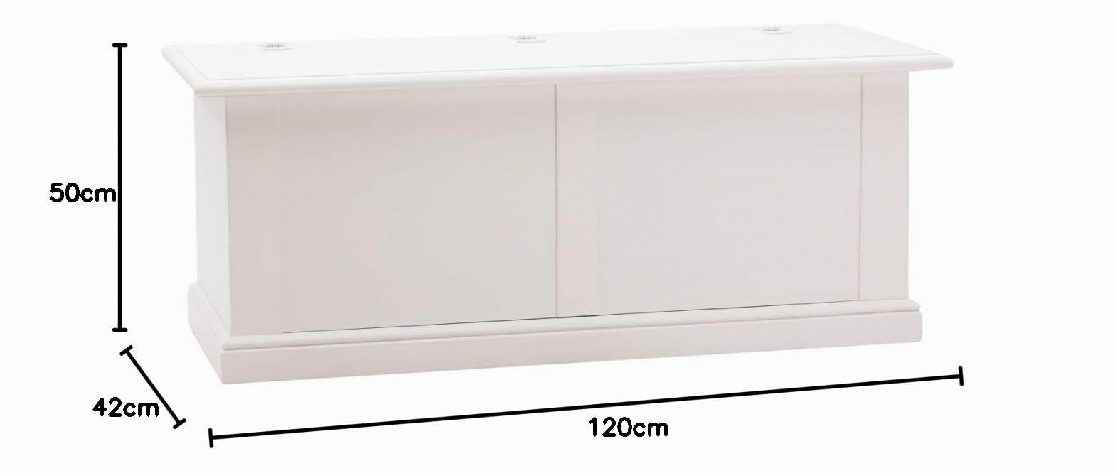 Vicentini arreda CASSAPANCA BAULE IN LEGNO SHABBY CHIC BIANCO