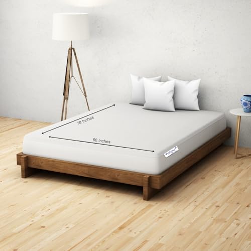 Image of Welspun 100% Waterproof Premium Mattress Protector for Double Bed Queen Size 60x78 Inches| Cotton Feel Mattress Cover| Elastic Fitted | Fits Upto 10 Inch Mattress | Bed Protector Cover (60 inchx78 inch White)