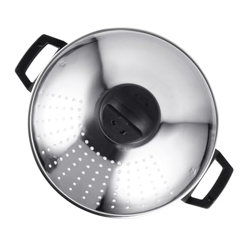 MUELODSIC Olla de Acero Inoxidable para Cocinar Fideos con Tapa Colador Integrada Ligera y Fácil de Limpiar para Sopas y Pasta Cocina