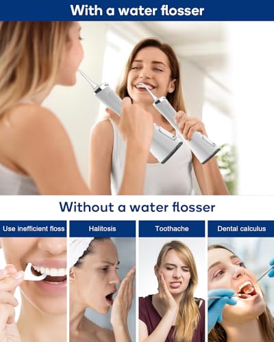 MySmile LP211 Cordless Advanced Water Flossers for Teeth, 5 Cleaning Modes Rechargeable Power Dental Flosser 8 Replacement Jet Tips IPX 7 Waterproof Dental Irrigador with Portable Travel Storage Pouch - Thumbnail 6