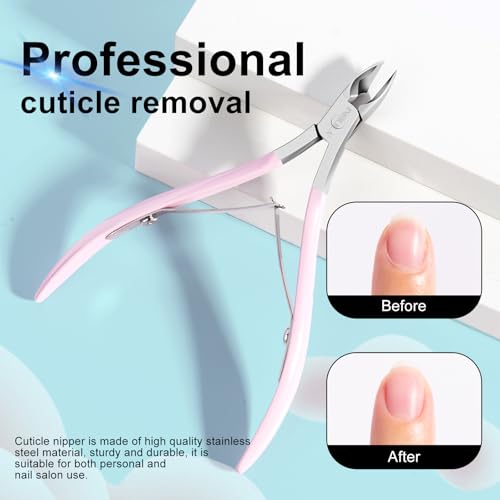 NXJ INFILILA Cuticle Trimmer, Cuticle Clippers for Women Stainless Steel Cuticle Cutter Extremely Sharp Full Jaw Cuticle Nippers Gift for Professional Nail Salon and Home Use