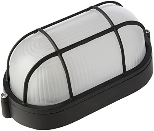 Knightsbridge IP65 Bulkhead Lamp Holder with Prismatic Diffuser and Aluminium Base, B22, 100 W, White