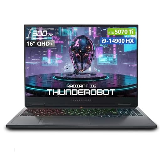 Thunderobot Radiant 16 Gaming Laptop, 16" QHD+ 300Hz 2.5K Display, Core i9-14900HX, GeForce RTX 5070 Ti, 64GB DDR5 RAM, 2TB SSD, RGB Backlit Keyboard, Wi-Fi 6, Win 11 Home