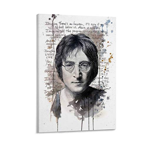 LIULANG Frases De John Lennon Poster décoratif sur toile pour salon, chambre à coucher 50 x 75 cm - Les Beatles, Paul McCartney, John Lennon, RIngo Starr, George Harrison LIULANG Frases De John Lennon Poster décoratif sur toile pour salon, chambre à coucher 50 x 75 cm