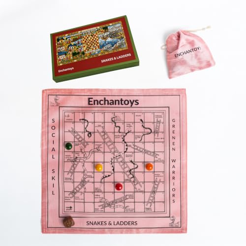 Image of Snakes and ladders Raw Silk Board Game | Vaikuntapali | Moksha Patam | Saap Seedhi |Parama Padam | Chutes and Ladder | Gyan Chauper | Old Time | Fun Board Game