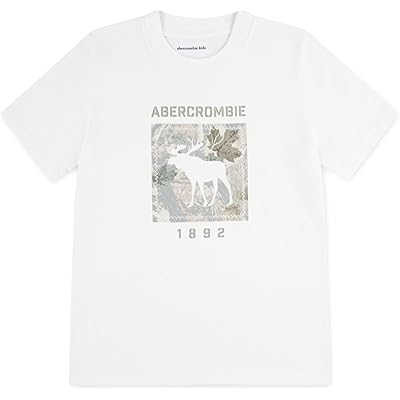 Мужская рубашка abercrombie kids Camo Moose Fill Tee (Big Kid) bright white