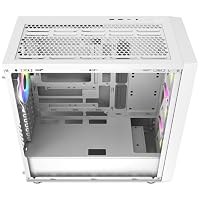 Cooler Master MasterBox 600 – E-ATX-Airflow-Gehäuse Back-Connect-MB- und 420 mm Radiator-fähig, 3 x 140 mm & 1 x 120 mm ARGB-PWM-Lüfter vorinstalliert, gehärtete Glaswand, USB 3.2 Gen 2x2 Typ-C - weiß – Ansicht 6