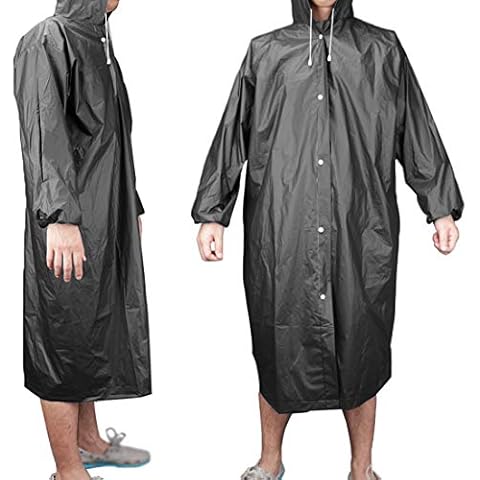 MAGARROW Outdoor Rain Poncho Waterproof Lightweight Raincoat Poncho with Adjustable Hood for Men Women Adult Outdoor Cycling Camping Hiking (Black- 3pcs) Cover
