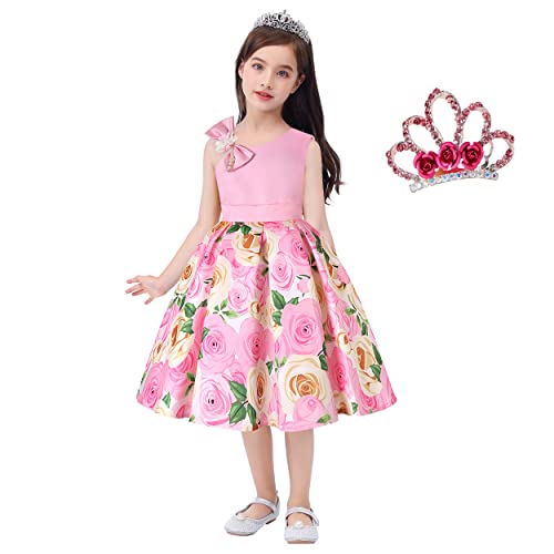 Robe de princesse violet clair pour filles de 5 à 6 ans Cichic