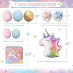 Unicorn Birthday Decorations for Girls, Unicorn Party Supplies Kit, All in One Birthday Decor Set,Party with 12 Tableware Sets, Banner, Backdrop, Ballons, Paper Plates - Image 3