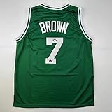 Facsimile Autographed Jaylen Brown Boston Green Reprint Laser Auto Basketball Jersey Size Men's XL