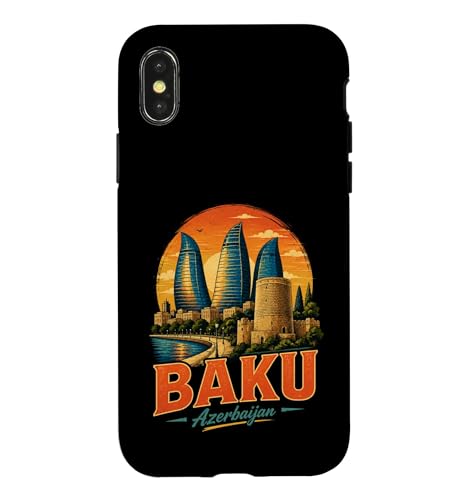 Vintage Baku Azerbaijan Travel Souvenir Landmark Gift Case for iPhone X/XS