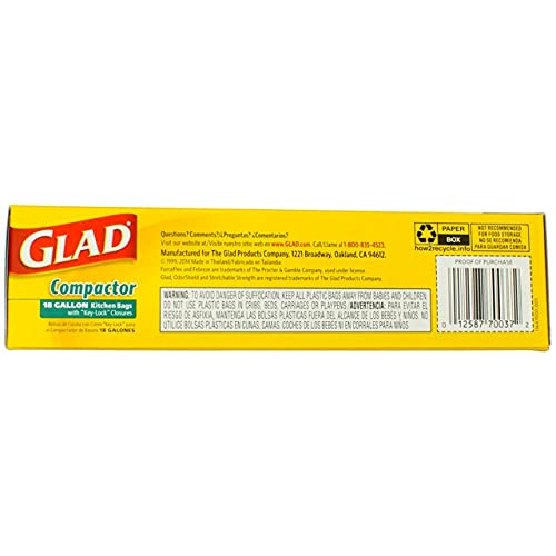 Glad Compactor Kitchen Trash Bags - 18 Gallon White Trash Bag - 4 count - Thumbnail 3