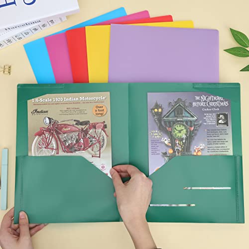 Eoout 20 Pack Plastic Folders With 2 Pockets, 10 Colors Heavy Duty Pockets File Folders For Letter Size Paper #TOP5