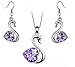 Produktbild Inception Pro Infinite - Schmuckset - Herz - Herz - Damenohrringe - Schwan - Halskette - Stein - lila Farbe