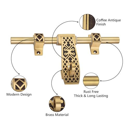 Image of COMPASS Diamod Series Brass Heavy Aldrop for Single Door for Home /Office Door (Coffee Antique, 10 Inch)