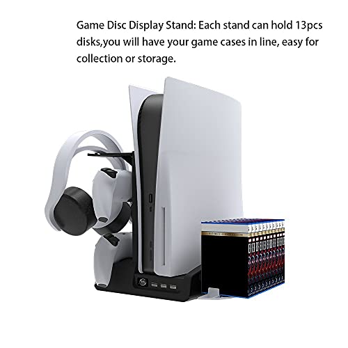 ZEFAN Suporte de fone de ouvido multifuncional compatível com PS5 DE / UHD Host Base de ventilador d