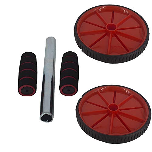 Roda Exercícios Abdominal Lombar AB WHEEL+ Apoio Vermelho