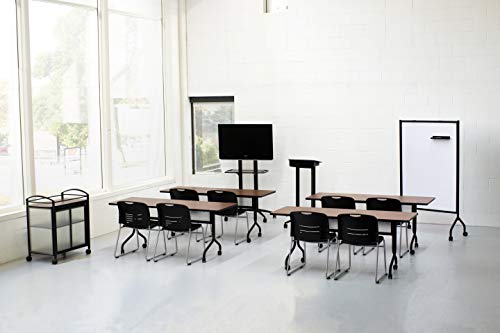 Safco Products Impromptu Full Collaboration Whiteboard Screen 8511BL, Black, 42"W x 72"H, Double-Sided Magnetic Dry Erase Board, Commercial-Grade Steel Frame, Swivel Wheels, Accessory Shelf