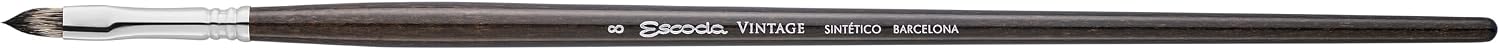 Escoda | Oil and Acrylic | Vintage Series Set for Oil and Acrylic | Size 8,10,12,14 | 4 Brushes | Synthetic imitating Vintage | Round Pointed + Filbert + Bright